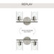 Replay 2 Light 13 inch Brushed Nickel Bath & Vanity Light Wall Light