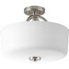 Calven 3 Light 16 inch Brushed Nickel Close-to-Ceiling Ceiling Light in Etched Opal