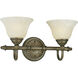 Savannah 2 Light 16 inch Burnished Chestnut Bath Vanity Wall Light