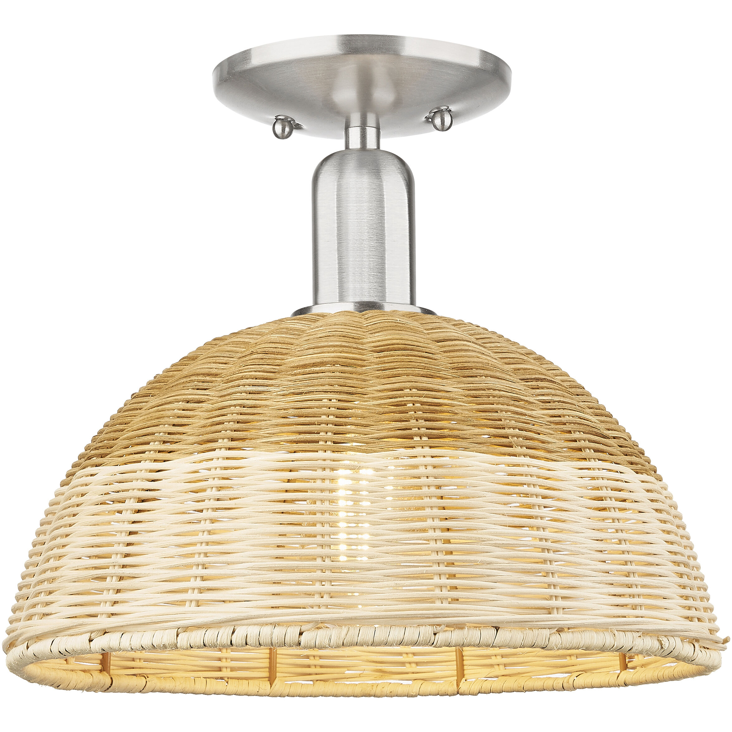 Natural Ballston Dome 1 Light 11.75 inch Brushed Satin Nickel Semi-Flush Mount Ceiling Light