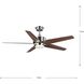 Byars 54 inch Brushed Nickel with Chestnut/American Walnut Blades Ceiling Fan
