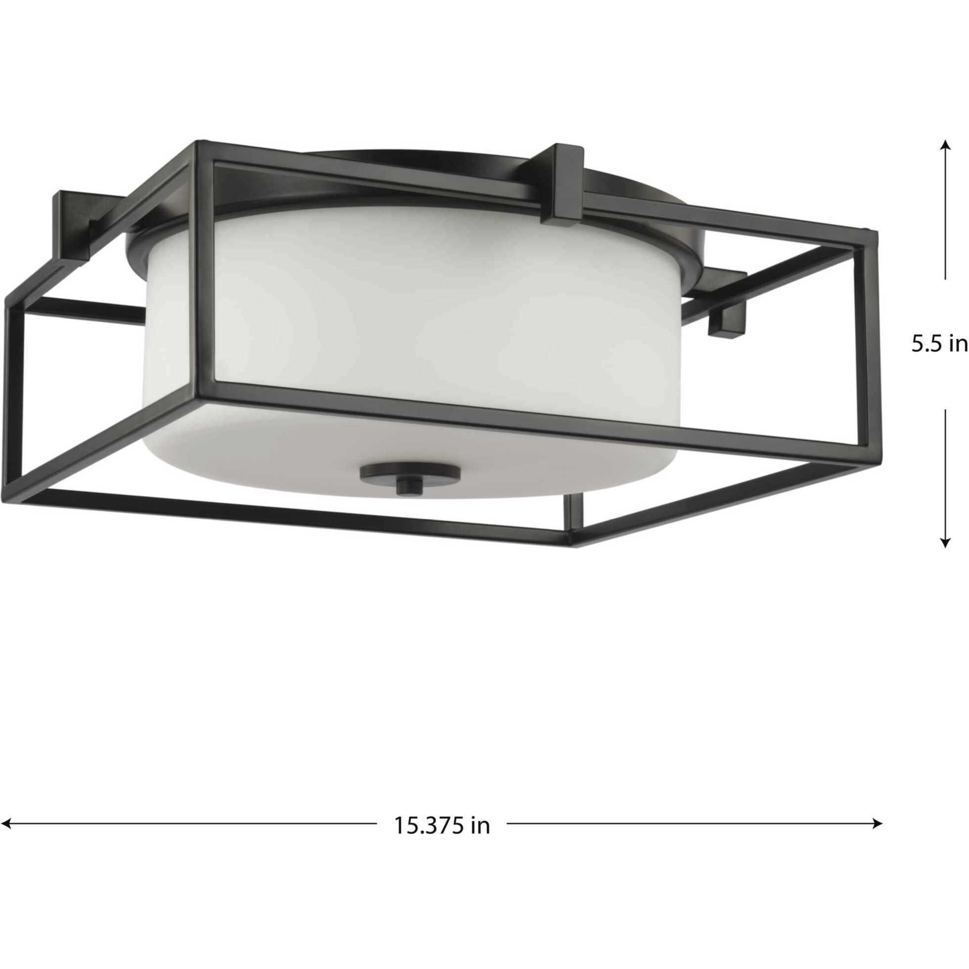 Chadwick 2 Light 15 inch Matte Black Flush Mount Ceiling Light