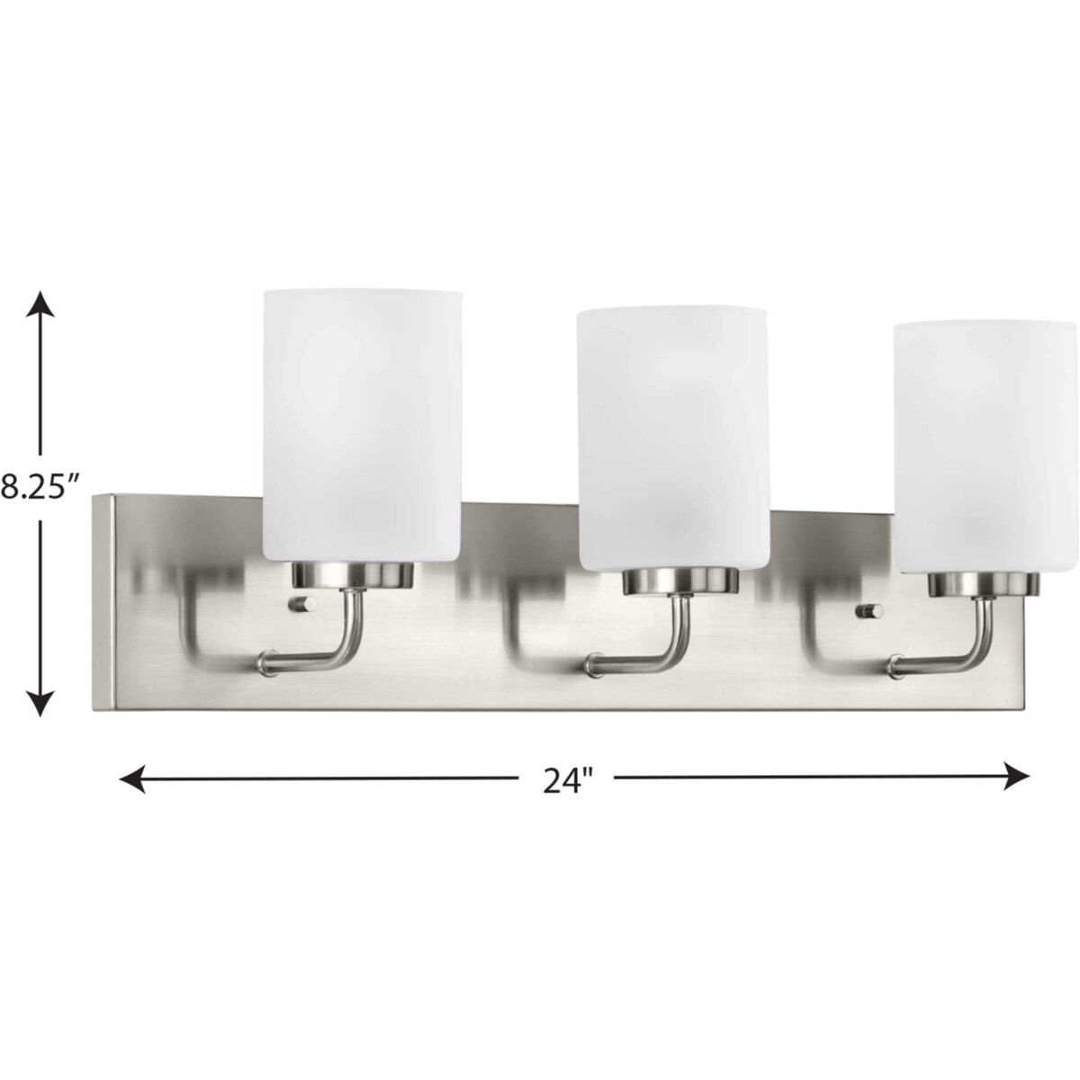 Merry 3 Light 24 inch Brushed Nickel Bath Vanity Light Wall Light