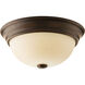 Spirit 2 Light 13 inch Antique Bronze Flush Mount Ceiling Light