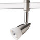 Illuma-Flex 1 Light Low Volt Brushed Nickel Flex Track Fixture Ceiling Light in White Glass