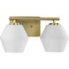 Copeland 2 Light 15 inch Brushed Gold Vanity Light Wall Light