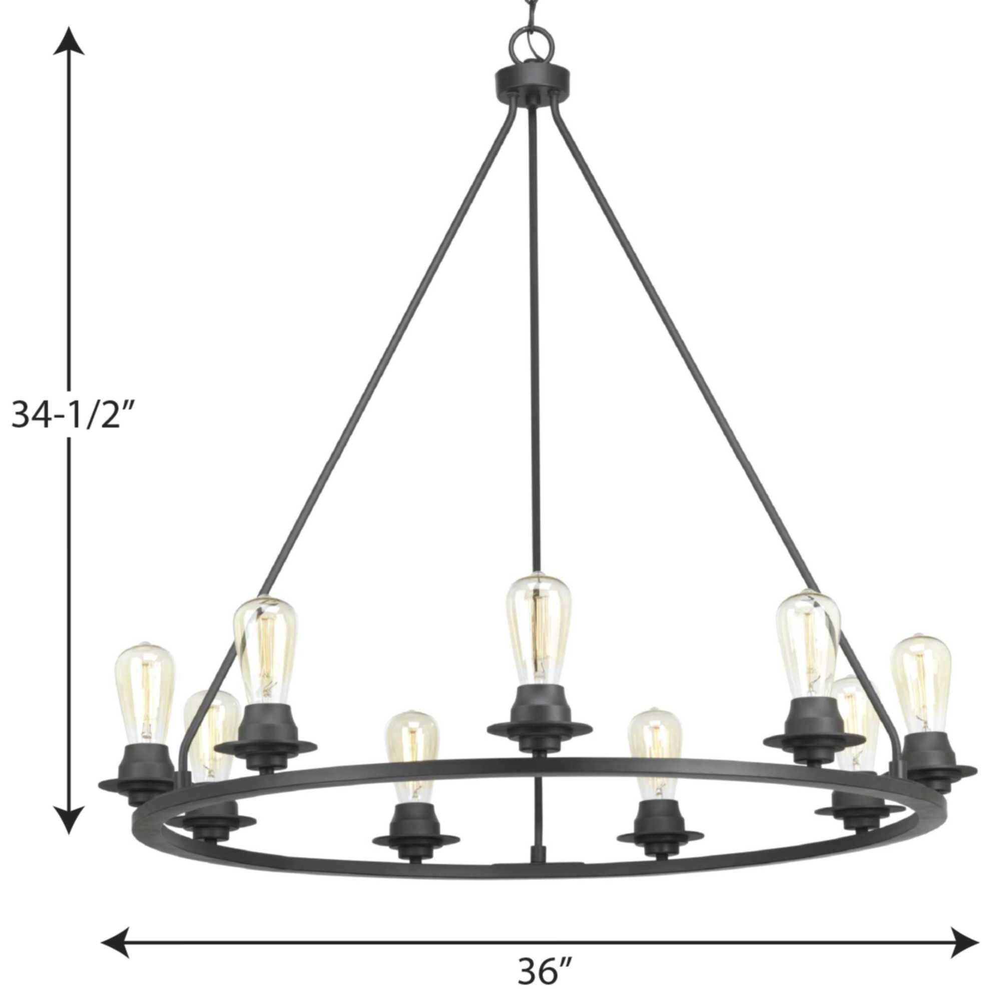 Debut 9 Light 36 inch Graphite Chandelier Ceiling Light, Design Series