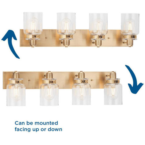 Calhoun 4 Light 30 inch Vintage Brass Bath Vanity Wall Light