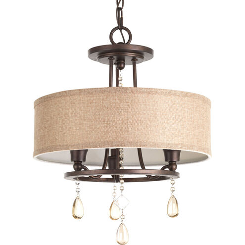 Flourish 3 Light 15 inch Cognac Semi-Flush Convertible Ceiling Light
