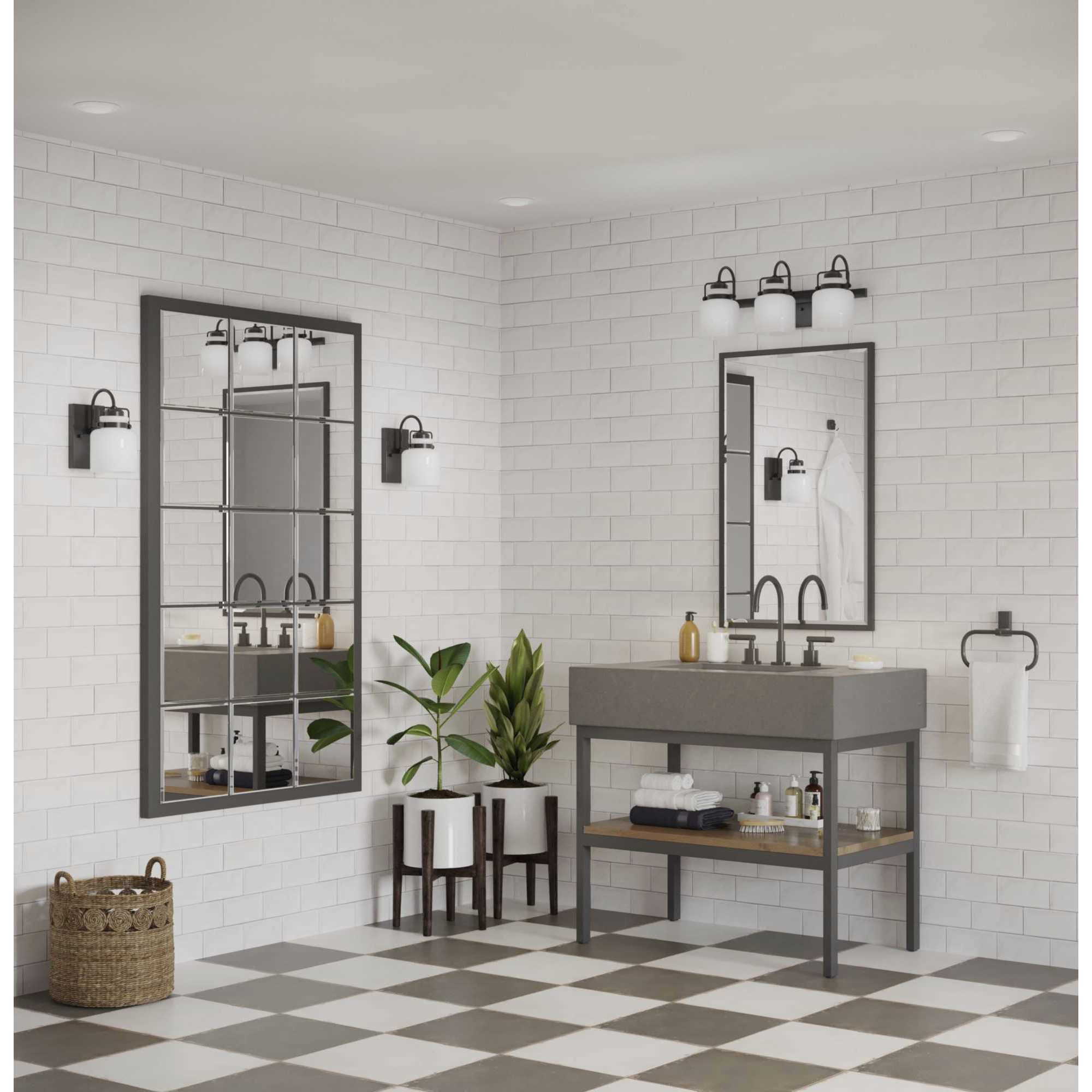 Fessler 3 Light 21.12 inch Matte Black Bath Light Wall Light