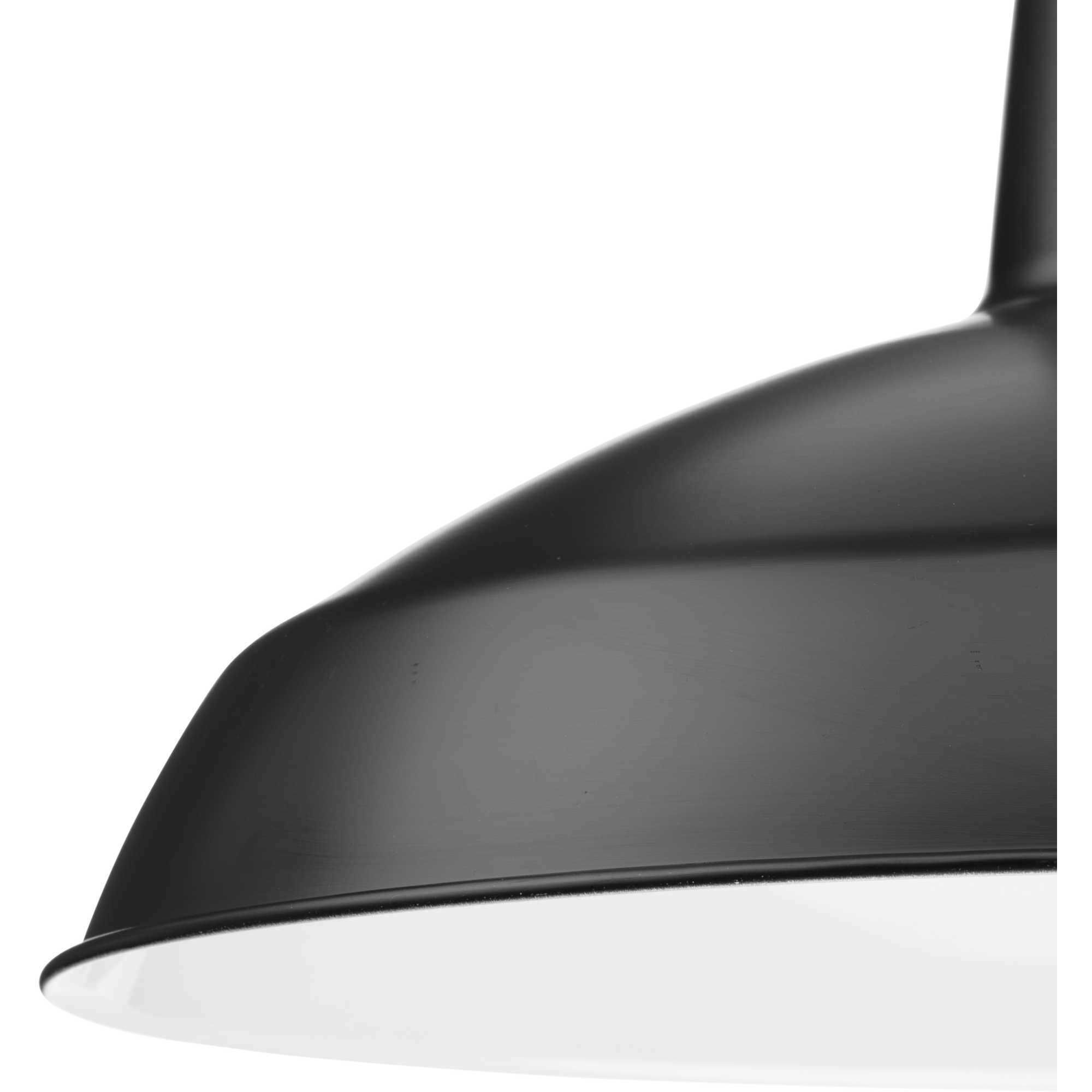Metal Shade 1 Light Matte Black Pendant Ceiling Light in Standard