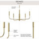 Reines 5 Light 26 inch Brushed Gold Chandelier Ceiling Light