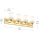Merry 4 Light 30 inch Brushed Gold Bath Vanity Wall Light