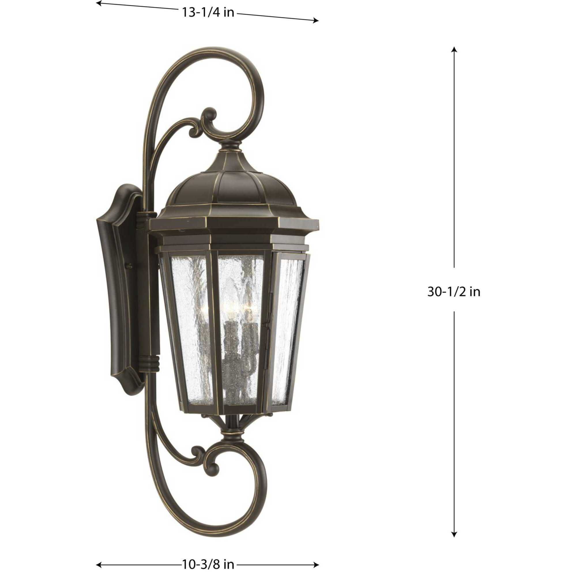 Verdae 3 Light 31 inch Antique Bronze Outdoor Wall Lantern, Large, Design Series