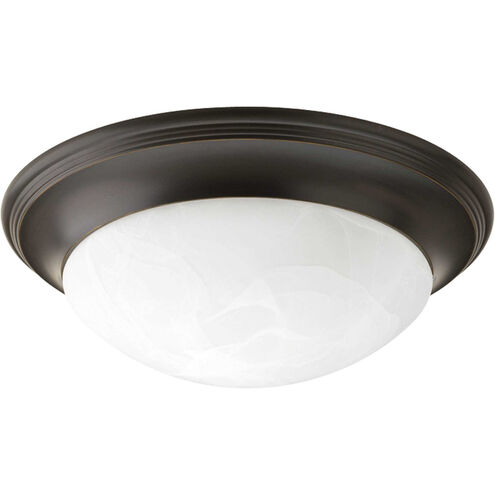 Alabaster Glass 3 Light 16.63 inch Antique Bronze Flush Mount Ceiling Light