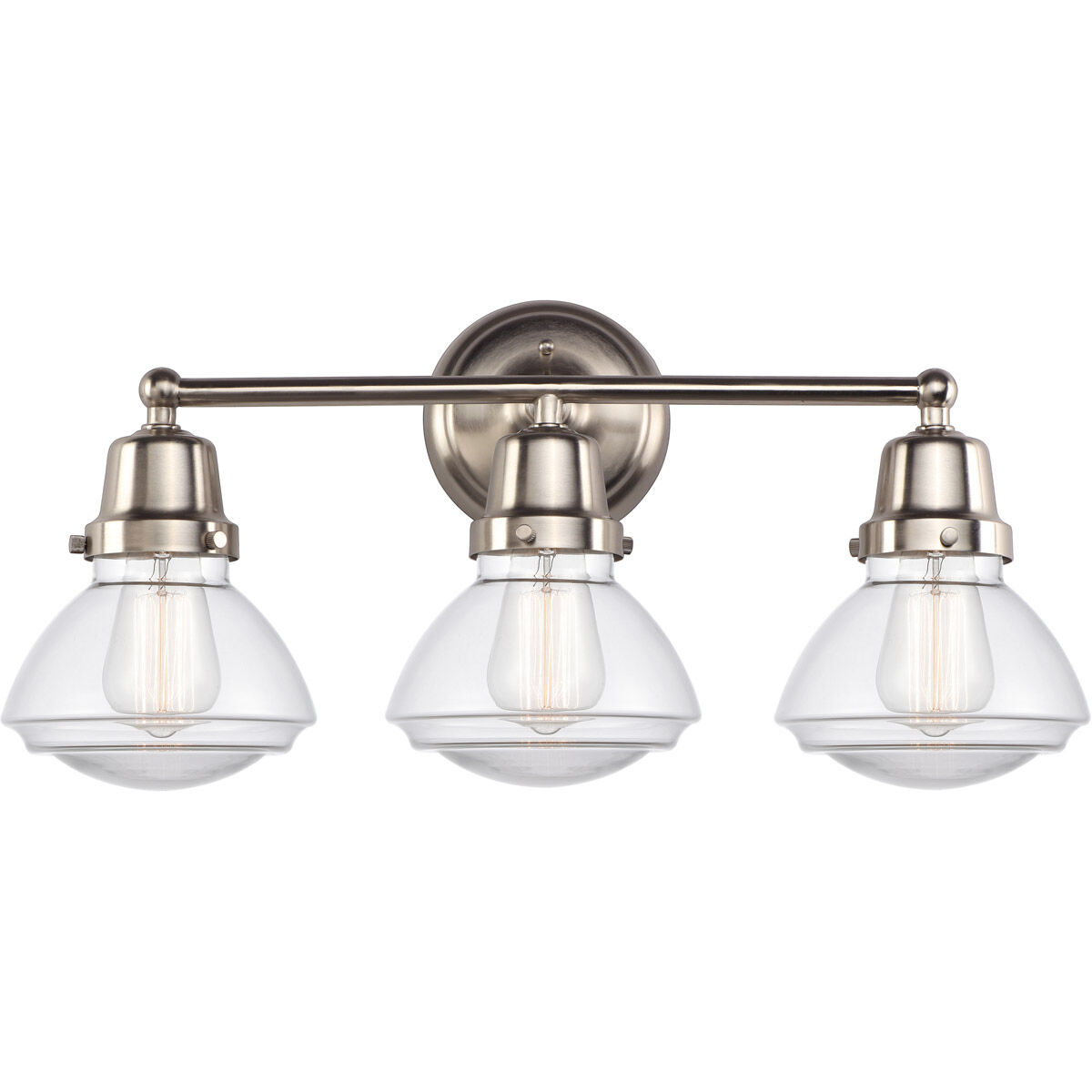 Aditi Olean 3 Light 22.75 inch Brushed Satin Nickel Bath Vanity Light Wall Light, Aditi