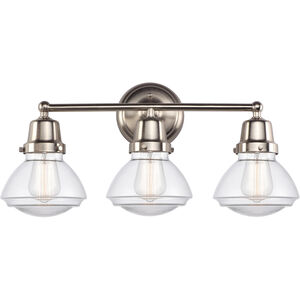 Aditi Olean 3 Light 22.75 inch Brushed Satin Nickel Bath Vanity Light Wall Light, Aditi