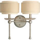 Ashbury 2 Light 15 inch Silver Ridge Wall Bracket Wall Light