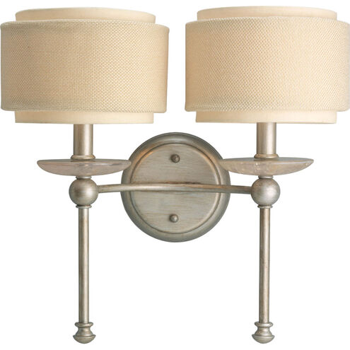 Ashbury 2 Light 15 inch Silver Ridge Wall Bracket Wall Light