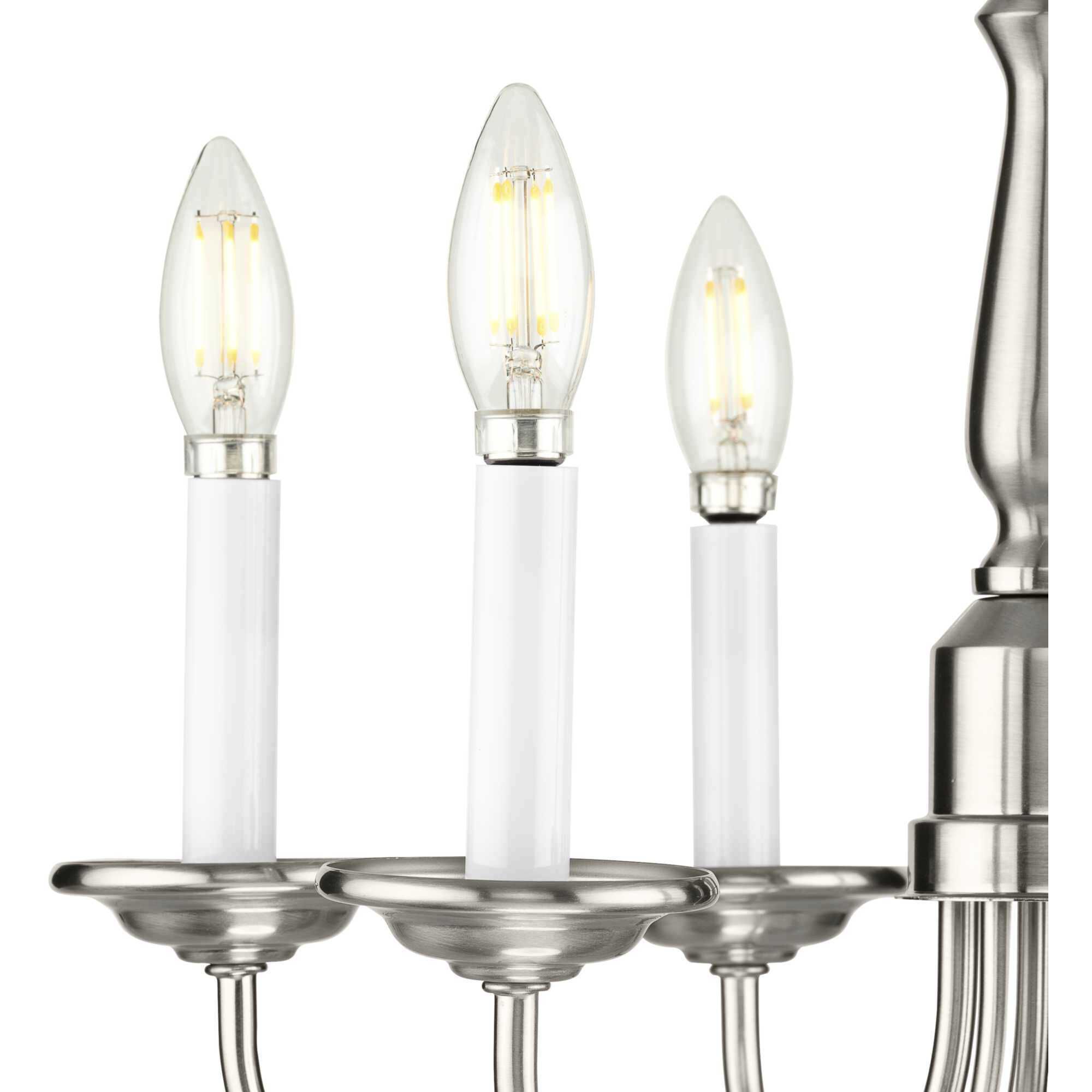 Five Light 5 Light 17.5 inch Brushed Nickel Chandelier Ceiling Light
