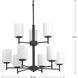 Replay 9 Light 26 inch Textured Black Chandelier Ceiling Light 