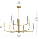 Reines 9 Light 32 inch Brushed Gold Chandelier Ceiling Light