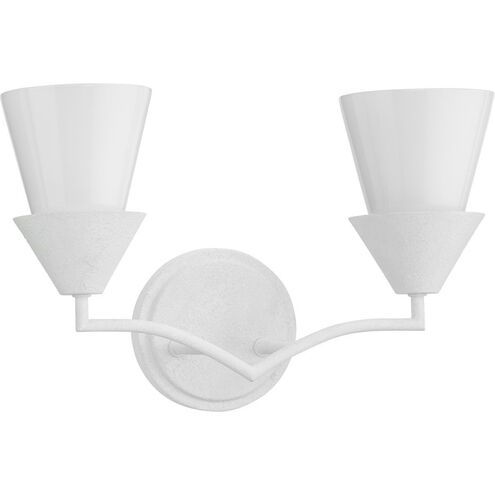 Pinellas 2 Light 15 inch White Plaster Vanity Light Wall Light, Design Series