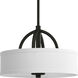 Calven 3 Light 15 inch Forged Black Hall & Foyer Ceiling Light in Opal Linen, 2
