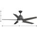 Gust 54 inch Graphite Ceiling Fan, Progress LED