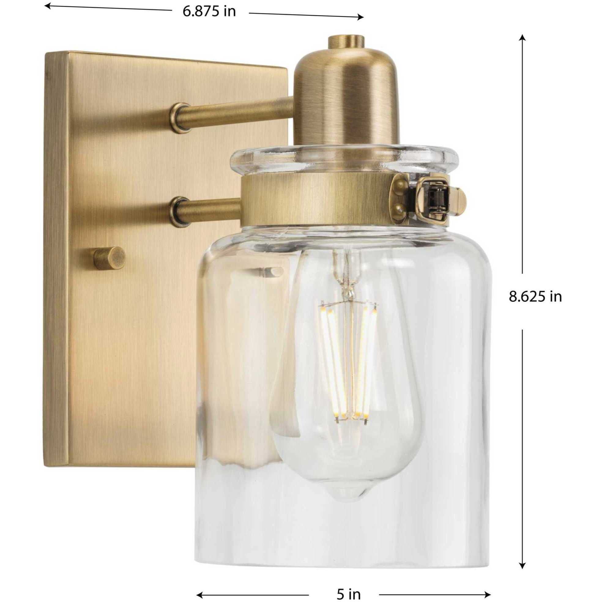 Calhoun 1 Light 7 inch Vintage Brass Bath Vanity Wall Light