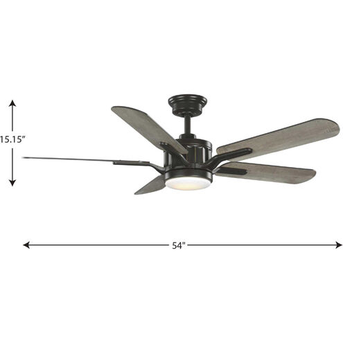 Claret 54 inch Oil Rubbed Bronze with Antique Wood/Chestnut Blades Ceiling Fan