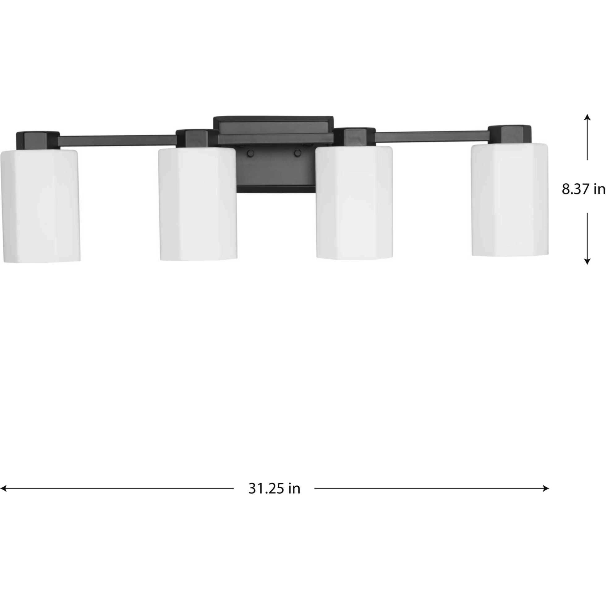 Estrada 4 Light 31.25 inch Matte Black Bathroom Vanity Light Wall Light