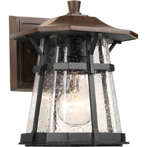 Derby 1 Light 9 inch Espresso Outdoor Wall Lantern in Clear Seeded, Small