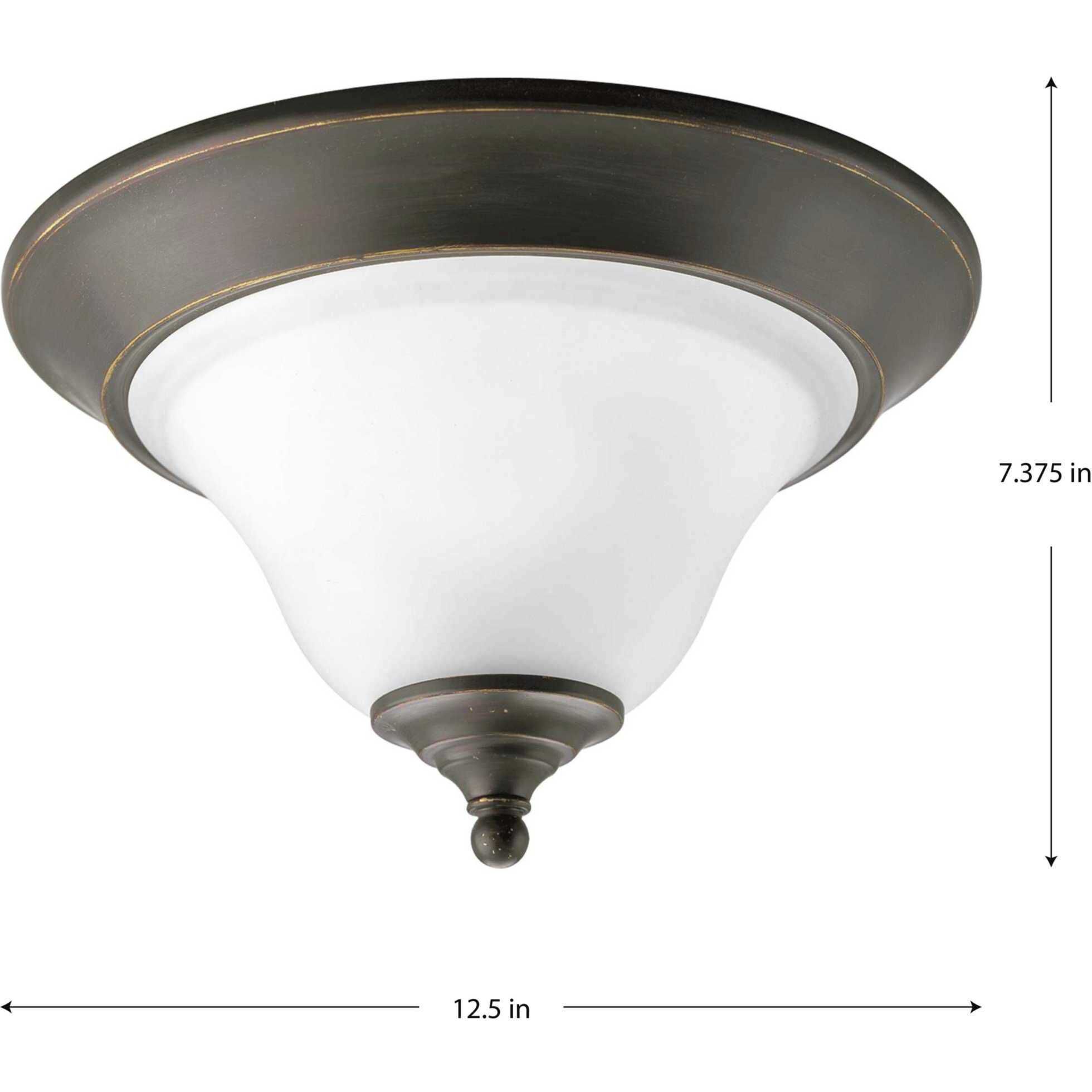 Trinity 1 Light 12.5 inch Antique Bronze Flush Mount Ceiling Light