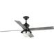 Gillen 56 inch Matte Black with Rustic Charcoal Blades Indoor/Outdoor Ceiling Fan