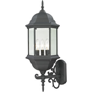 Spring Lake 3 Light 25 inch Matte Textured Black Outdoor Sconce, Large