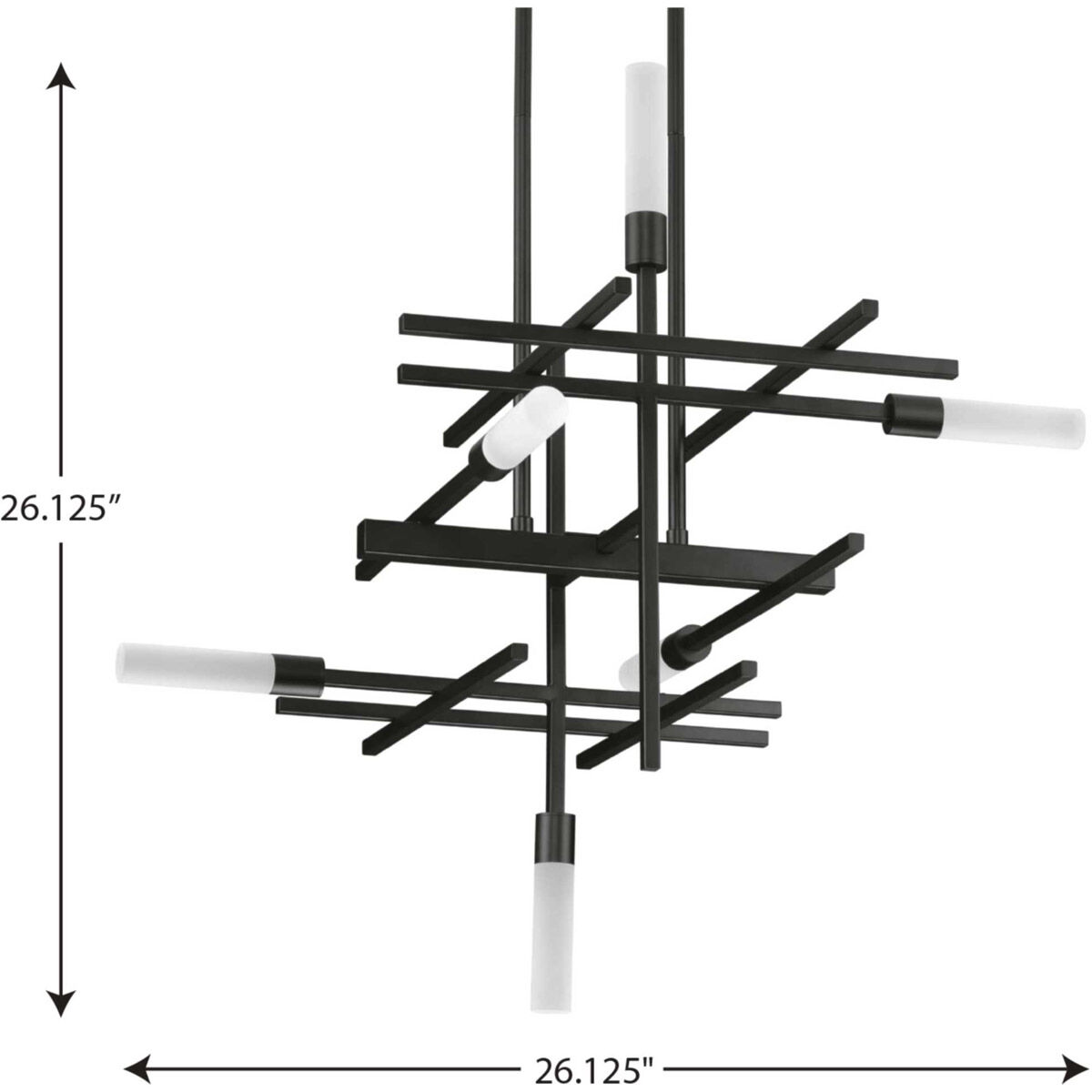 Quadrant LED LED 26 inch Matte Black Chandelier Ceiling Light, Progress LED