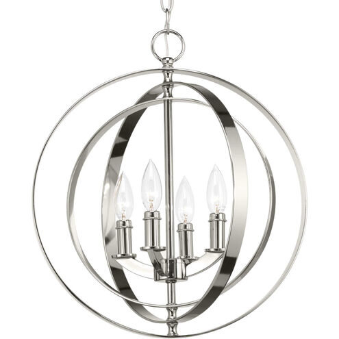 Equinox 4 Light 16 inch Polished Nickel Foyer Pendant Ceiling Light