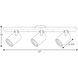 Directional 3 Light 6.56 inch Brushed Nickel Multi Directional Wall/Ceiling Light