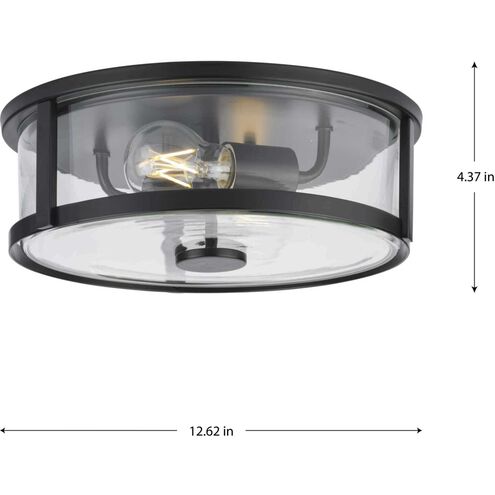 Gilliam 2 Light 12.62 inch Matte Black Flushmount Ceiling Light