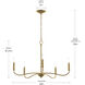 Ilia 5 Light 28 inch Brushed Gold Chandelier Ceiling Light