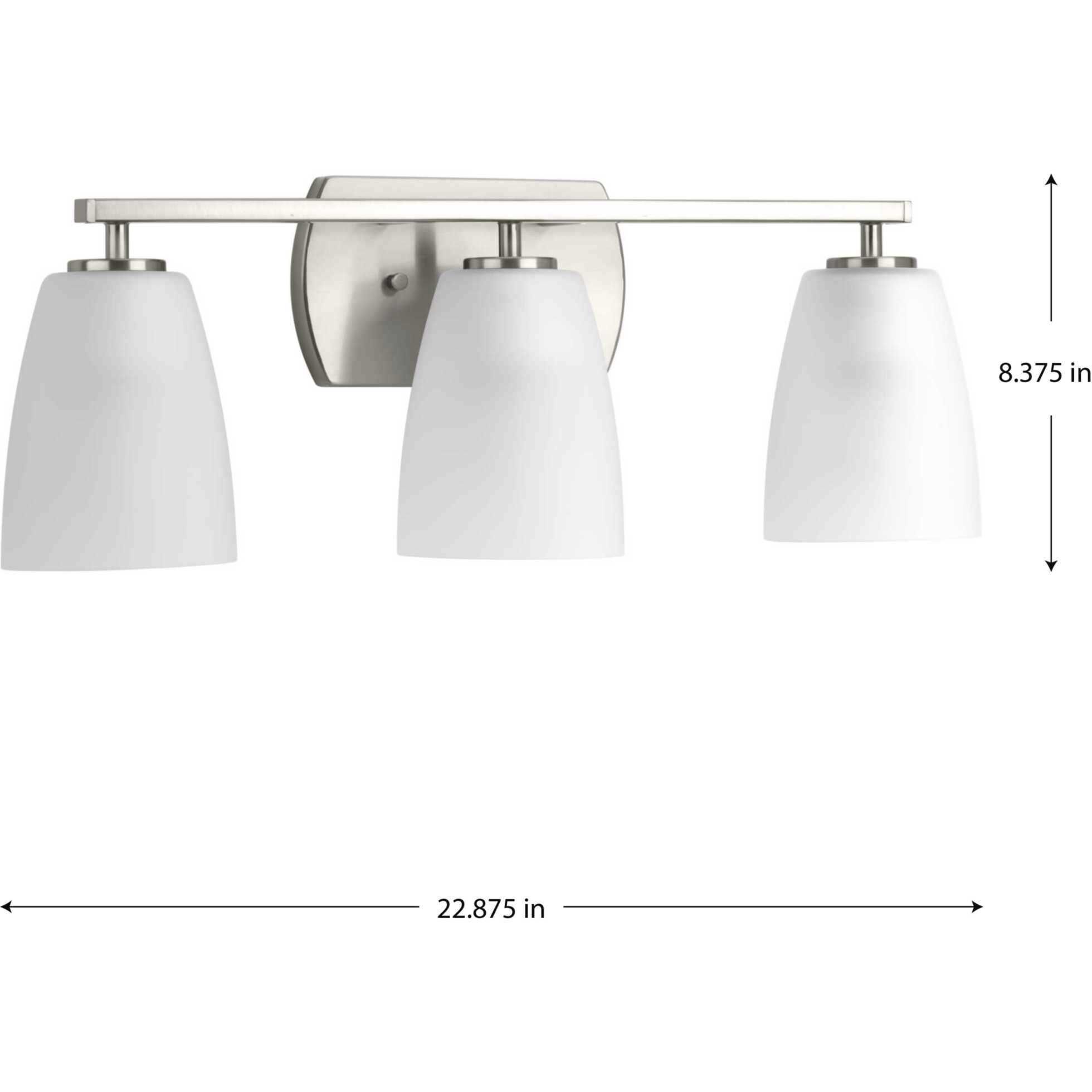 Leap 3 Light 23 inch Brushed Nickel Bath Vanity Wall Light