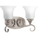 Kensington 2 Light 15 inch Brushed Nickel Bath Vanity Wall Light in Swirl Etched Glass
