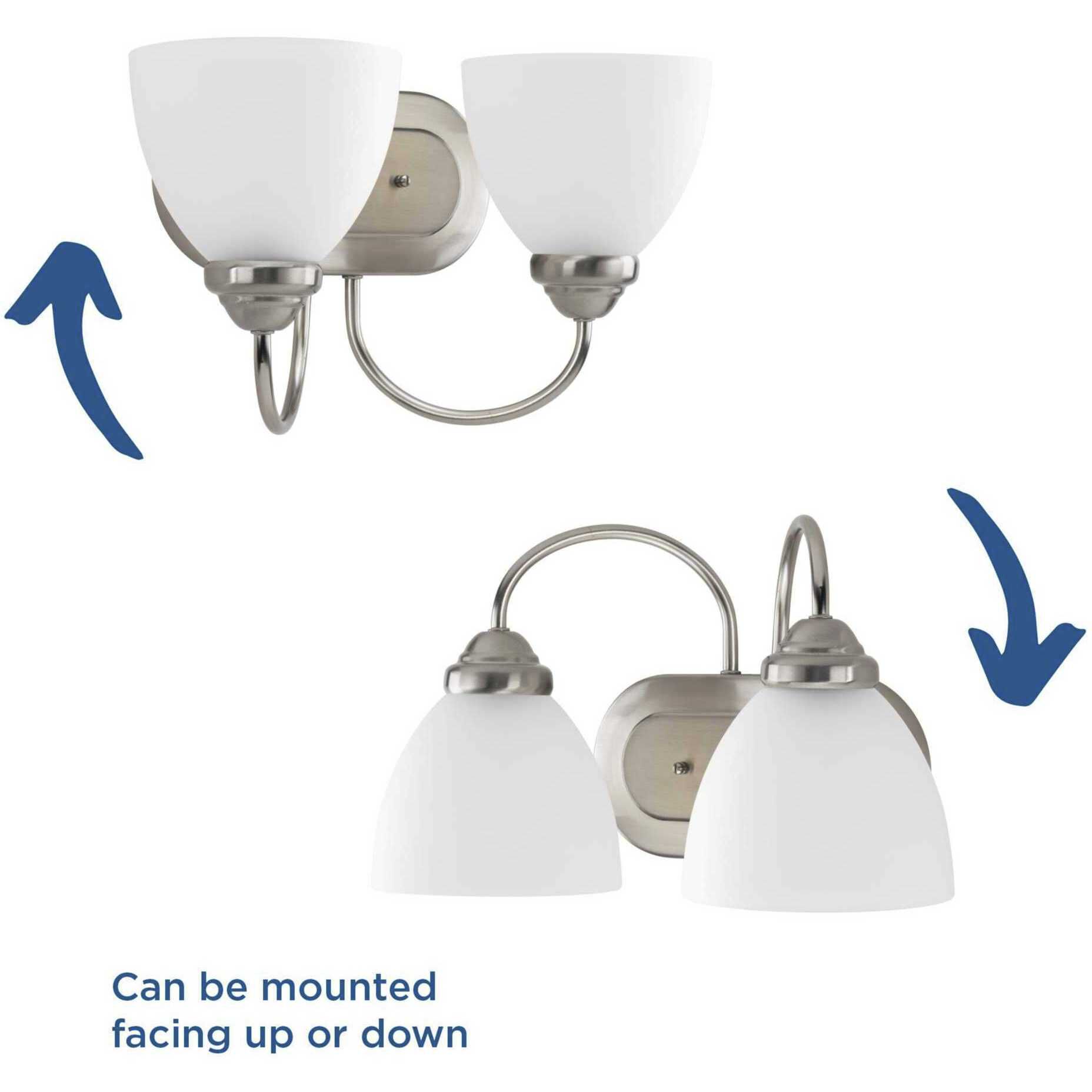 Heart 2 Light 13.69 inch Brushed Nickel Bath Vanity Wall Light