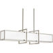 Haven 4 Light 34 inch Brushed Nickel Linear Pendant Ceiling Light in Etched