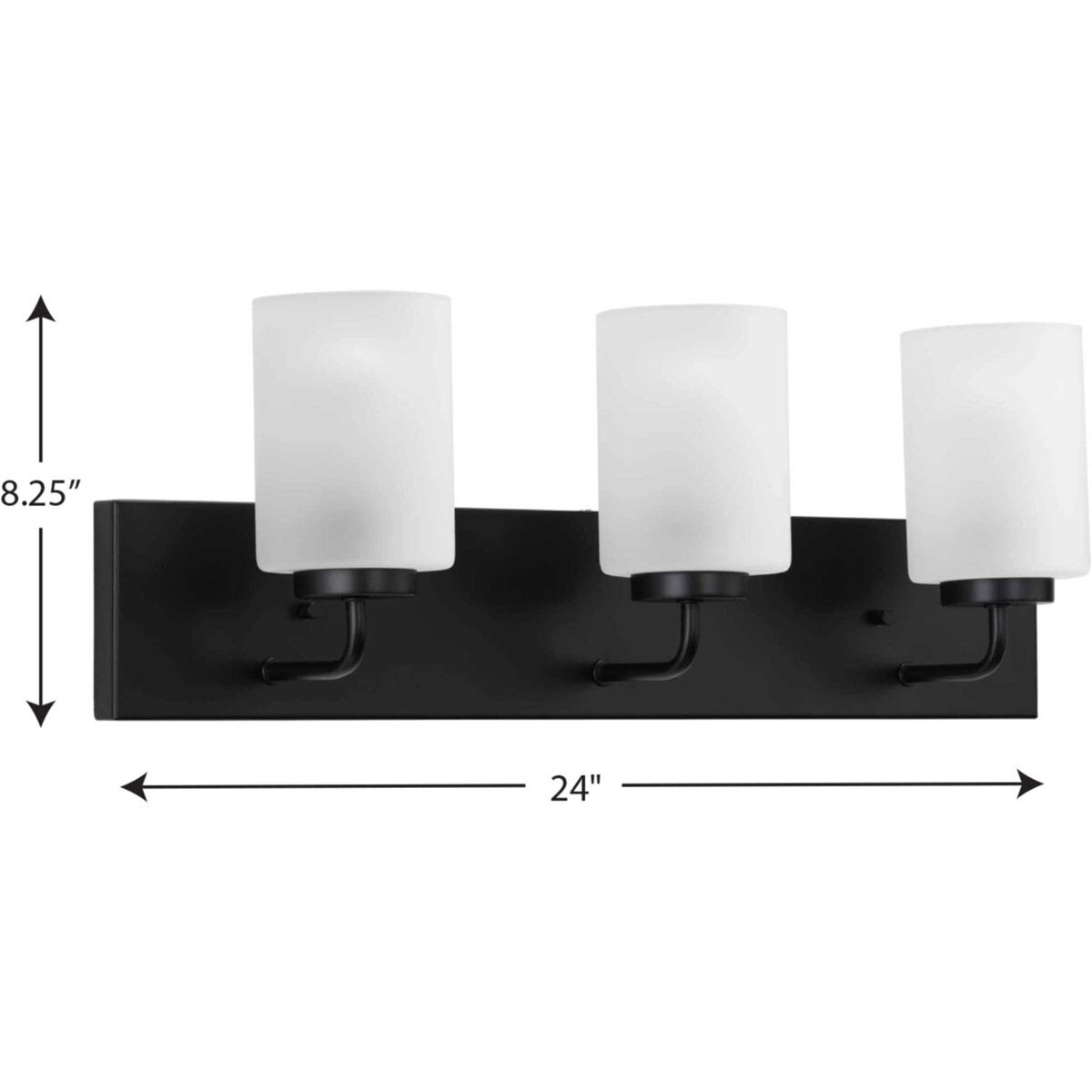 Merry 3 Light 24 inch Matte Black Bath Vanity Light Wall Light