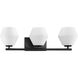 Copeland 3 Light 24 inch Matte Black Vanity Light Wall Light