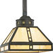 Arts and Crafts 1 Light 9 inch Weathered Bronze Mini-Pendant Ceiling Light