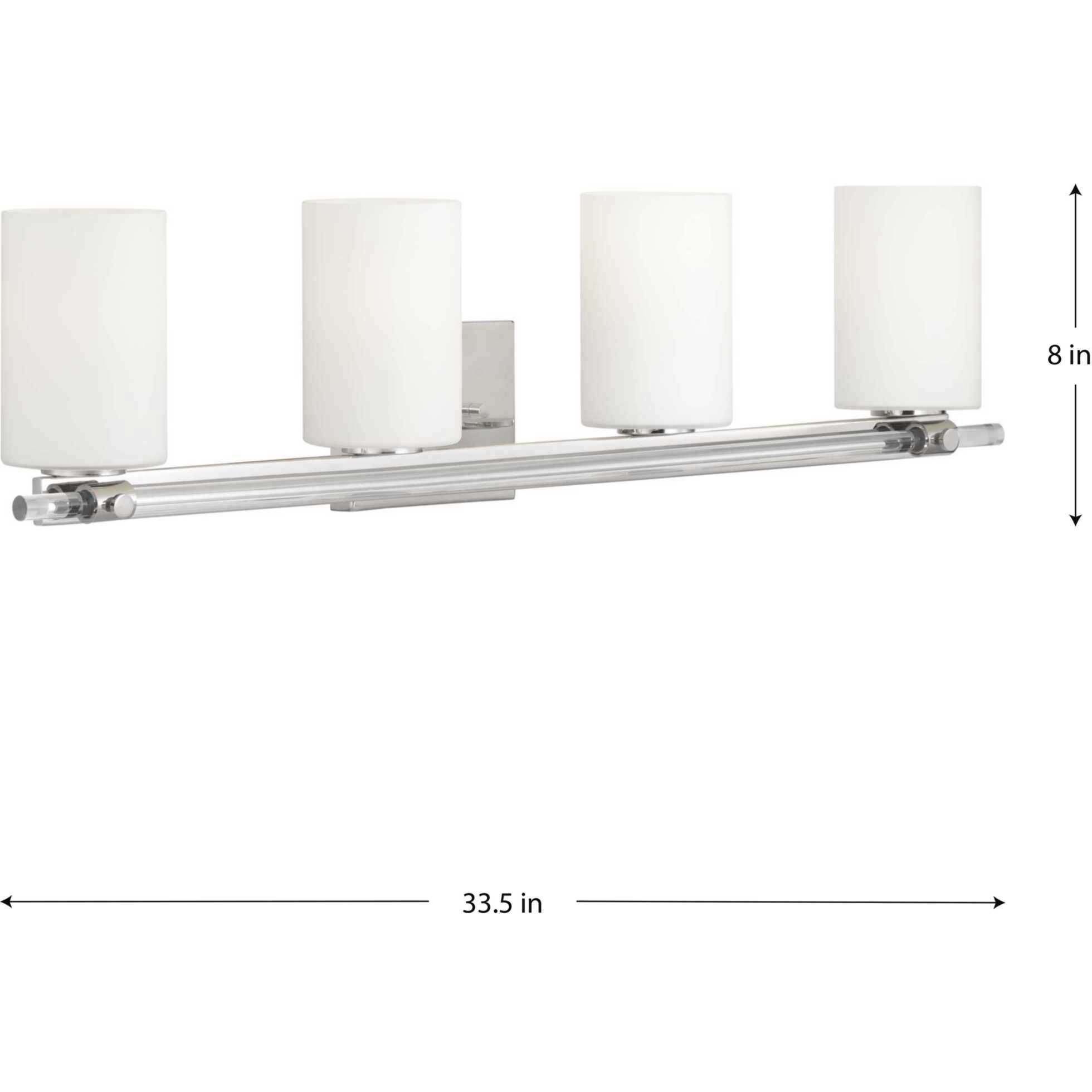 Lisbon 4 Light 34 inch Polished Nickel Bath Vanity Wall Light, Design Series