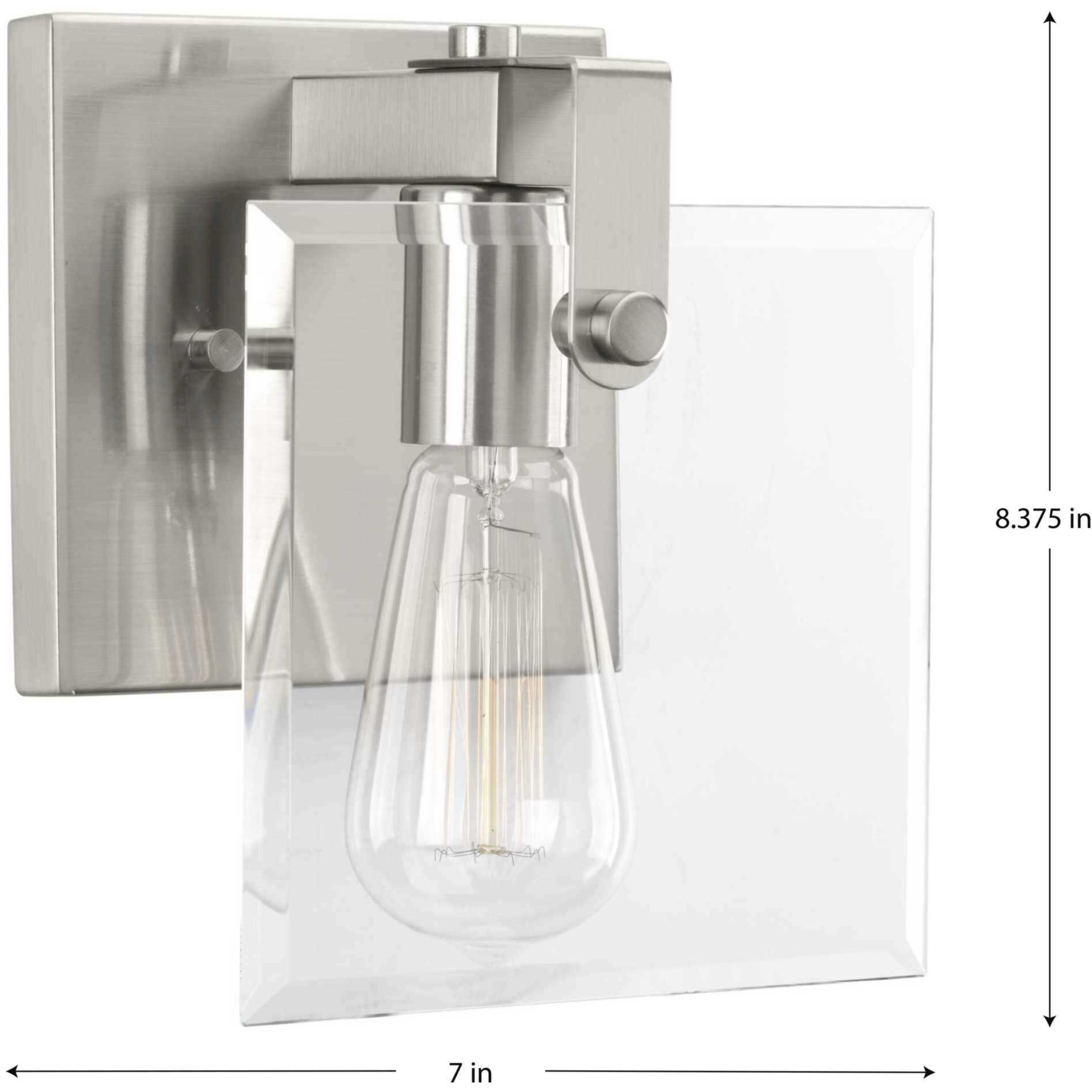 Glayse 1 Light 7 inch Brushed Nickel Bath Vanity Wall Light, Design Series